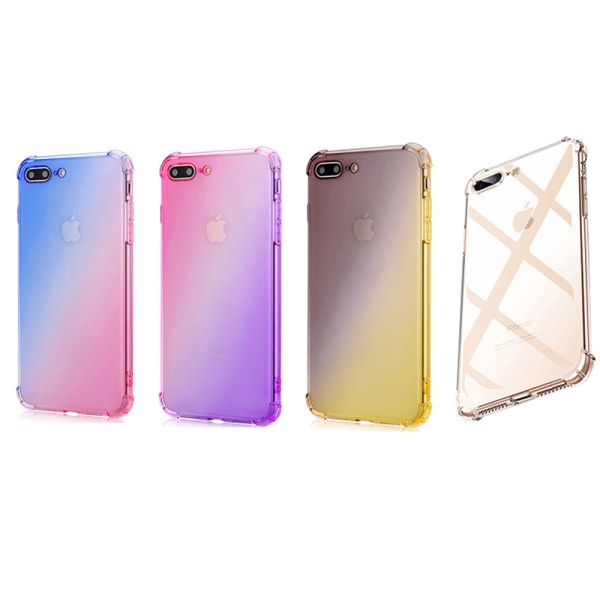 iPhone 8 Plus - Skyddande Floveme Silikonskal Blå/Rosa