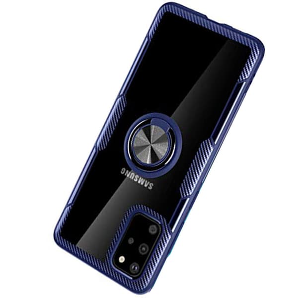 Skal med Ringhållare - Samsung Galaxy S20 Plus Marinblå/Silver Marinblå/Silver
