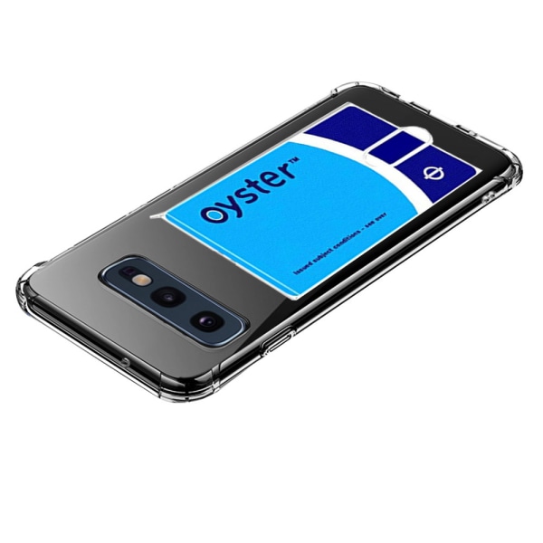 Tyylikäs kansi korttilokerolla - Samsung Galaxy S10E Transparent/Genomskinlig