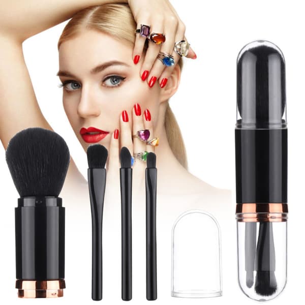 4in1 Makeup Borstset Läppblandning / Ögonskuggor Svart/Silver Svart/Silver