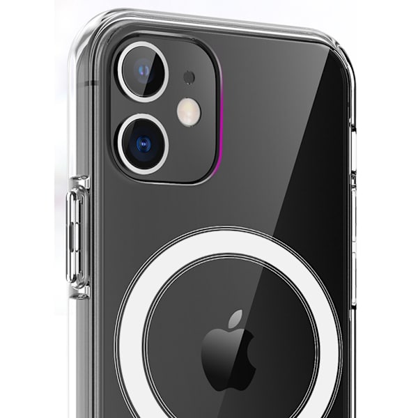 iPhone 12 Mini - Skyddande Magnetiskt Silikonskal Genomskinlig