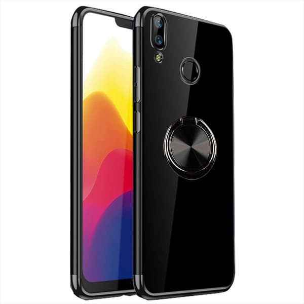 Silikonskal med Ringh�llare - Samsung Galaxy A40 Silver