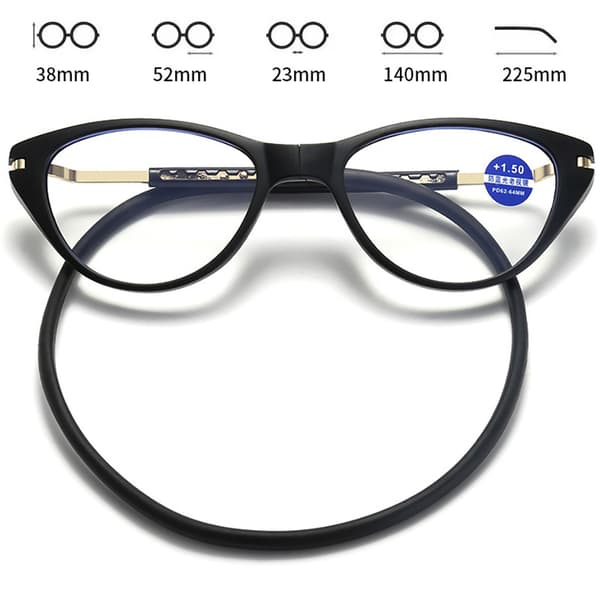 Praktiska Unisex TR Magnetiska Läsglasögon Blå +1
