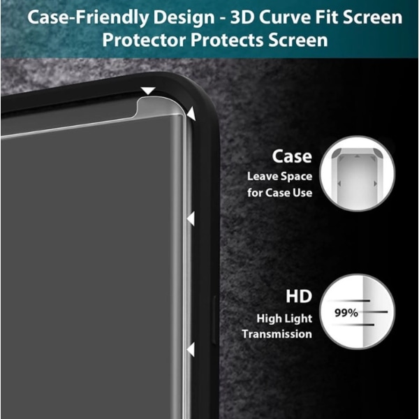 Samsung Galaxy S8+ Skärmskydd CASE-Friendly HeliGuard 3-PACK Svart