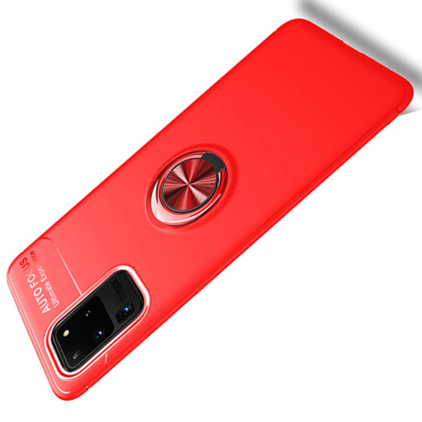 Samsung Galaxy S20 Ultra - Gennemtænkt cover med ringholder Svart/Röd