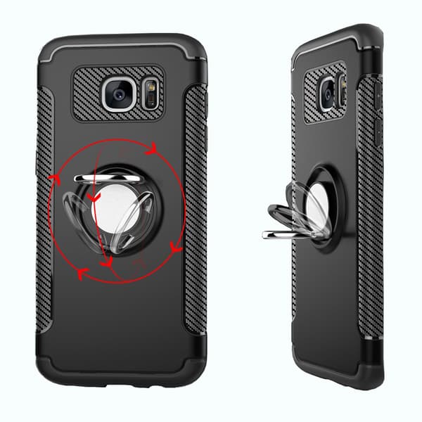 Samsung Galaxy S7 - Hybridskal med Ringhållare Silver Silver