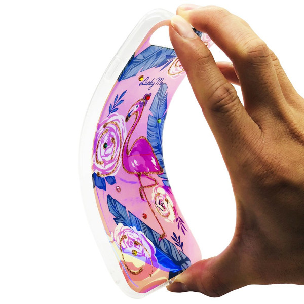Pretty Flamingo - Retroskal av silikon för iPhone 8