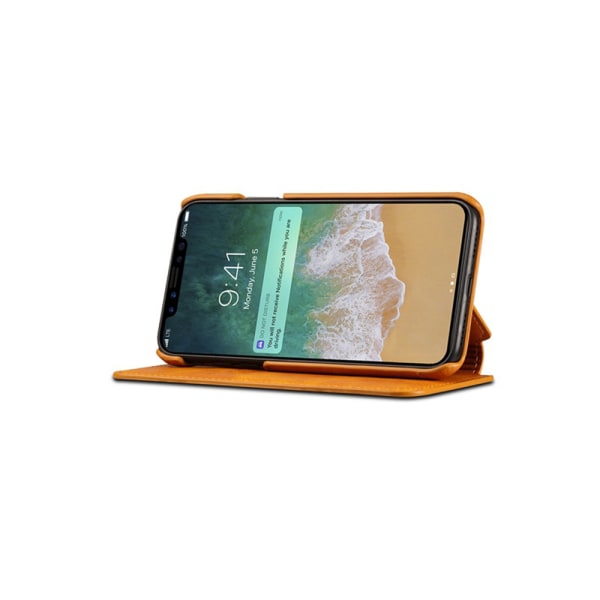 Elegant Wallet-etui (Class-S) til iPhone X/XS Ljusbrun