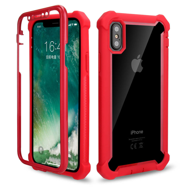 iPhone X/XS - Stødabsorberende Smart Protective Case Svart/Röd