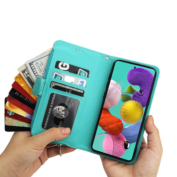 Ammattimainen tyylikäs lompakkokotelo - Samsung Galaxy A51 Grön