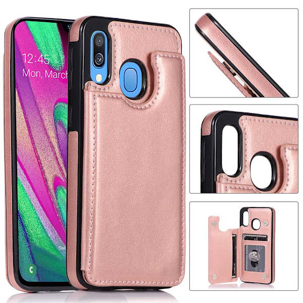 Samsung Galaxy A20E - Praktisk cover med kortrum NKOBEE Brun