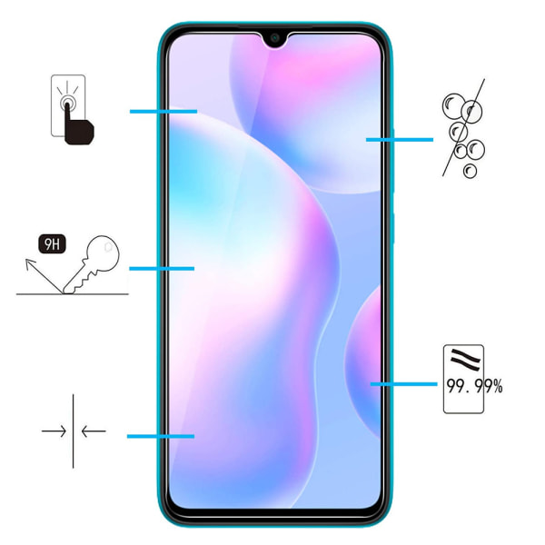 Xiaomi Redmi 9C NFC H�rdat Glas Sk�rmskydd Transparent