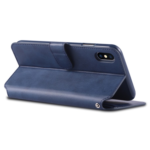 Effektivt Retro Wallet Cover - iPhone XS Max Blå