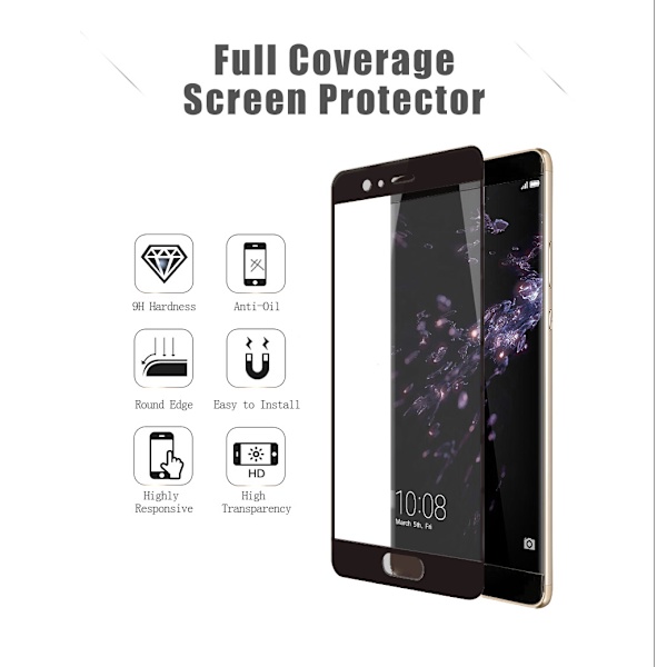 Huawei P10 Plus (3-PACK) HeliGuard 3D EXXO-Skärmskydd (HD) Guld