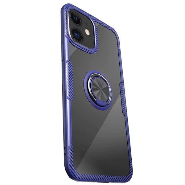 iPhone 12 Mini - Stilsäkert Skyddande Skal med Ringhållare LEMAN Blå