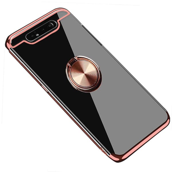 Silikonskal med Ringhållare - Samsung Galaxy A80 Silver