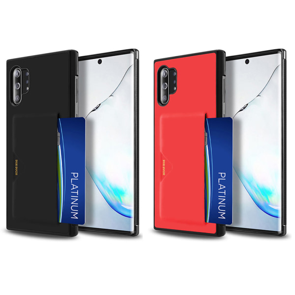 Professionellt Skal med Kortfack - Samsung Galaxy Note10 Plus Röd