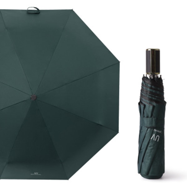 Praktisk UV-beskyttende kraftfuld paraply Mörkgrön