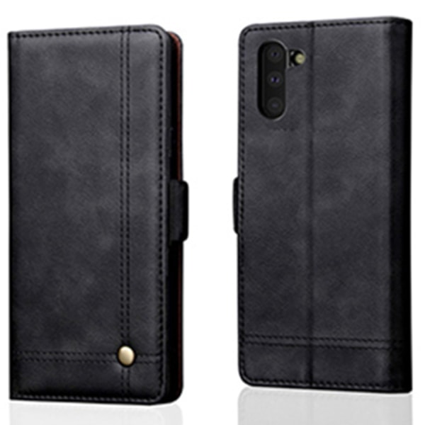 Effektivt slitasjebestandig lommebokdeksel - Samsung Galaxy Note 10 Svart Svart