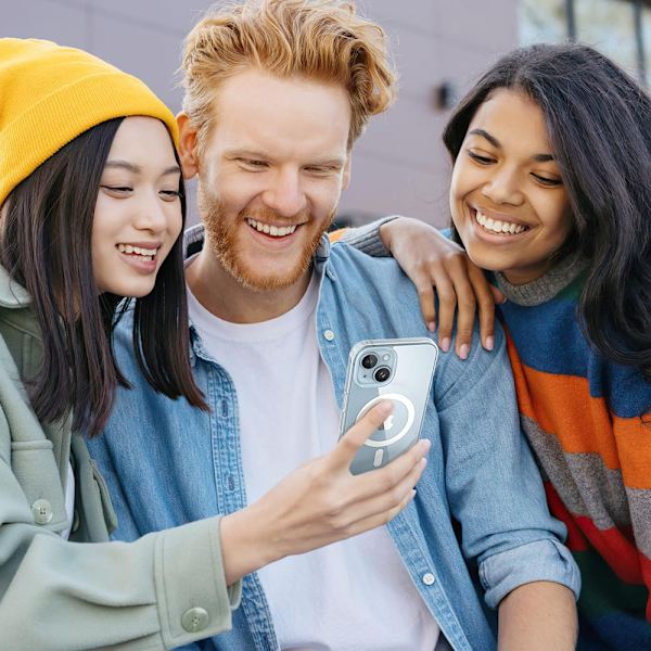 iPhone 15 Plus - Skyddande Magnetiskt Skal Genomskinlig