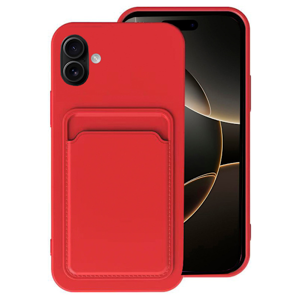 iPhone 16 - Smidigt Skal med Korthållare i Flera färgval Orange