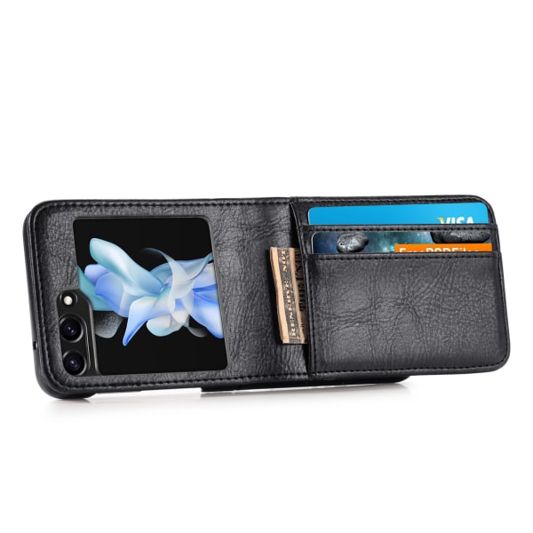 Galaxy Z Flip 5 5G - Lompakkokotelo korttipaikalla Black