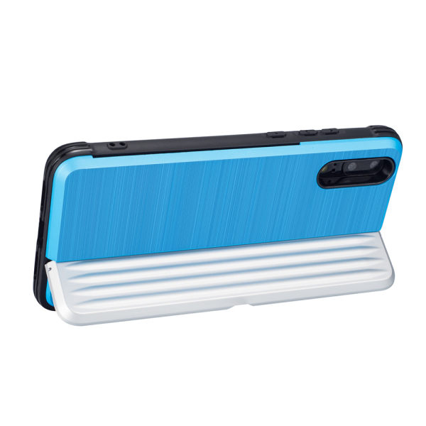 Huawei P20 - Eksklusivt cover med kortholder (LEMAN) Ljusblå