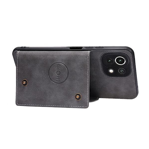 Xiaomi Mi 11 Lite - Stilsäkert Praktiskt Skal med Kortfack Svart