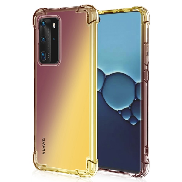 Stötdämpande Silikonskal - Huawei P40 Pro Svart/Guld