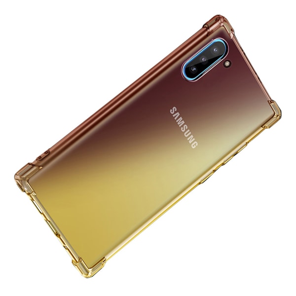 Samsung Galaxy Note10 - Effektfullt Slittåligt Silikonskal Svart/Guld