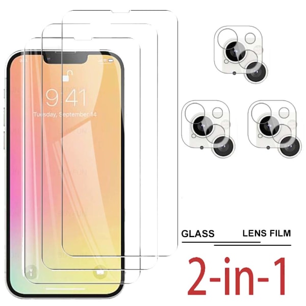 3-in-1 iPhone 13 Fram- & Baksida + Kameralinsskydd Transparent/Genomskinlig