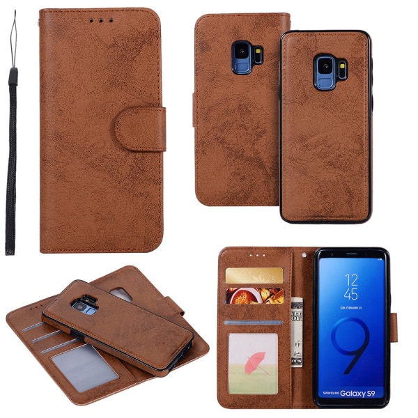 Samsung Galaxy S9 - Etui med Smartfunktion (LEMAN) Brun