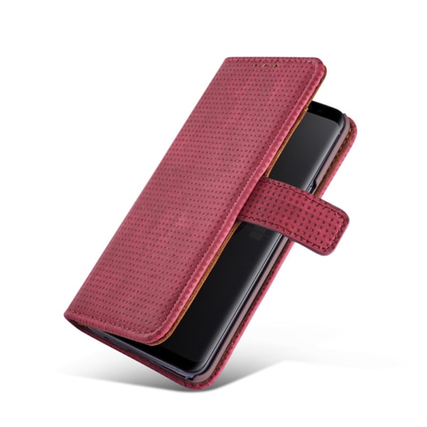 Stilrent (Vintage Mesh) Plånboksfodral för Samsung Galaxy S9+ Röd