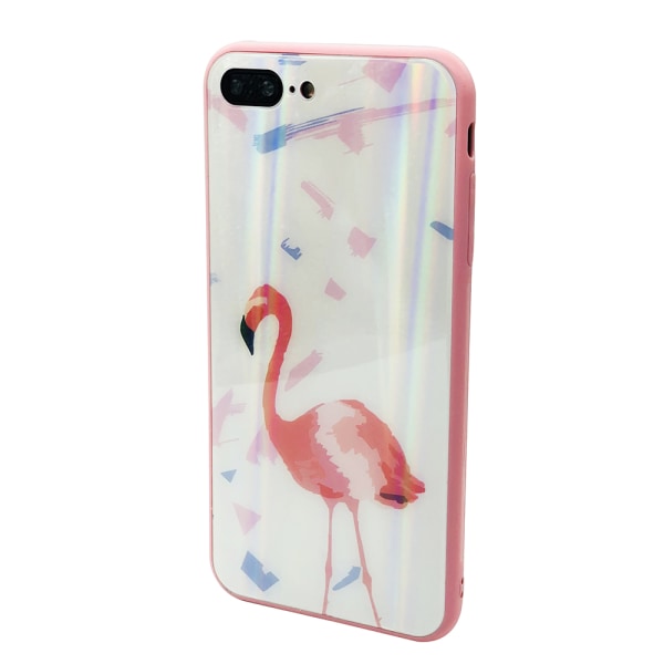 Elegant beskyttelsesdeksel for iPhone 7 Plus (herdet glass) Flamingo