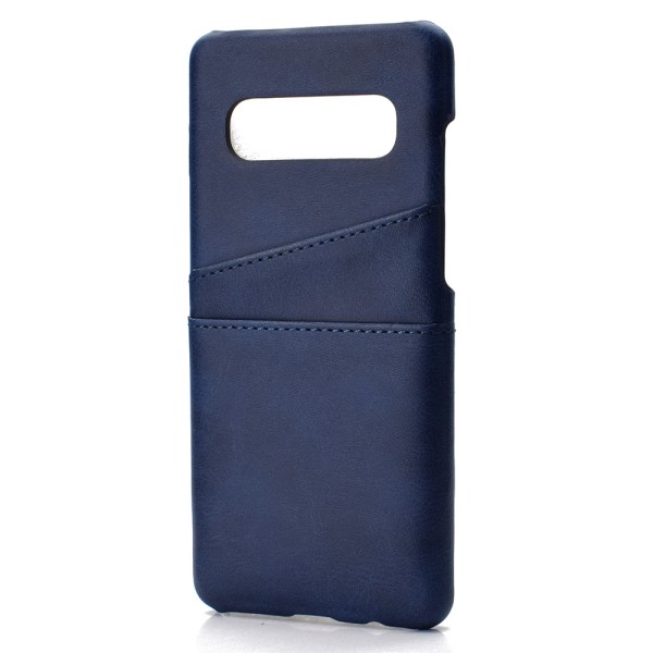 Vintage deksel med kortrom - Samsung Galaxy S10+ Marinblå Marinblå