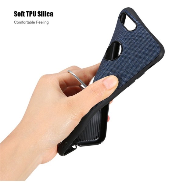 iPhone 6/6S - Käytännöllinen silikonikotelo, jossa sormusteline FLOVEME Blå