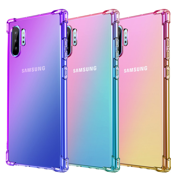 Samsung Galaxy Note10 Plus - Stötdämpande Silikonskal Blå/Rosa