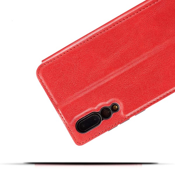 Huawei P20 - Praktiskt Vintage Plånboksfodral Röd