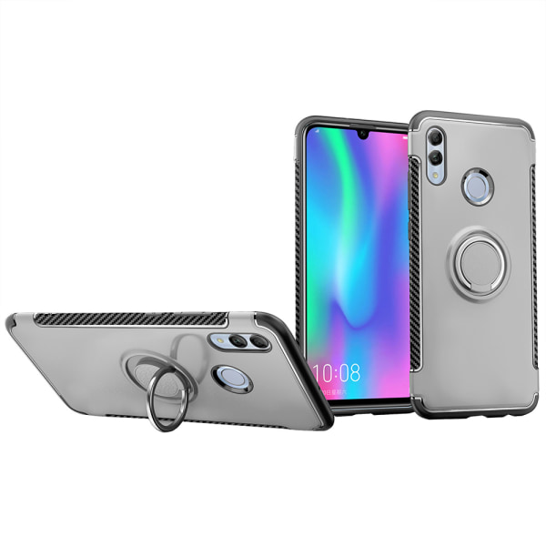 Tyylikäs kansi sormustelineellä - Huawei P Smart 2019 Silver