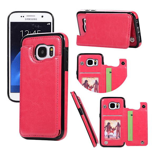 Kotelo lompakolla Samsung Galaxy S7:lle Roséguld