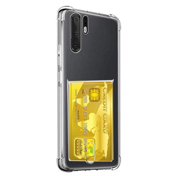 Stötdämpande Skal med Kortfack - Huawei P30 Pro Transparent