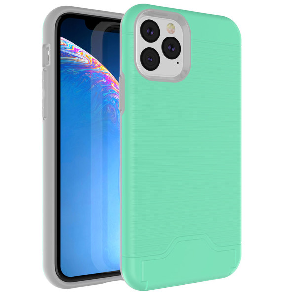 iPhone 11 Pro Max - Elegant Shockproof Skal med Korthållare Grön Grön