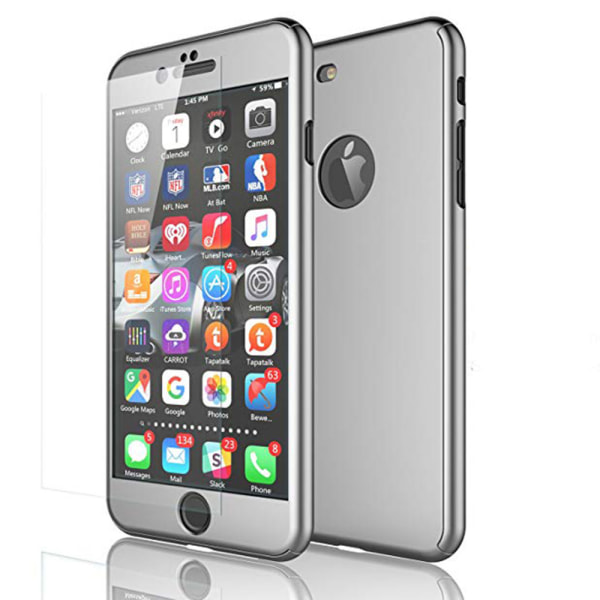 Praktisk beskyttelsesdeksel til iPhone 7 PLUS (foran og bak) GRÅ Silver/Grå