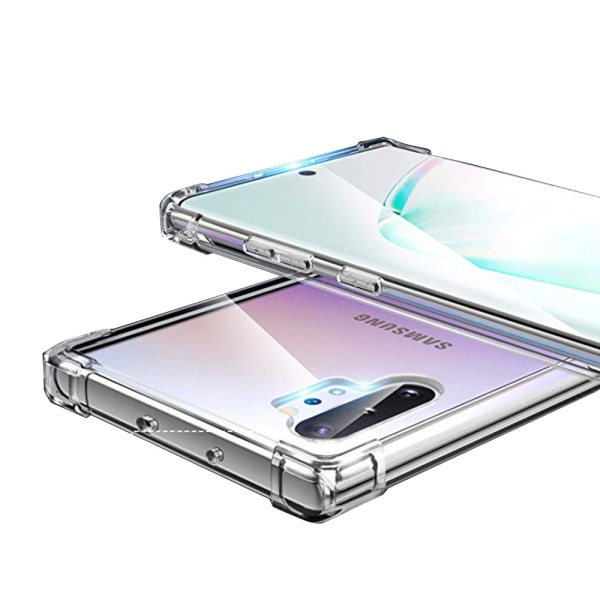 Samsung Galaxy Note 10 Plus - Kraftig silikone etui til kortrum Transparent/Genomskinlig