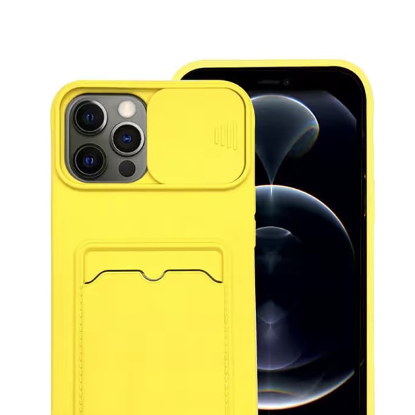 iPhone 12 Pro - Praktisk silikonecover med kortrum Ljusgrön