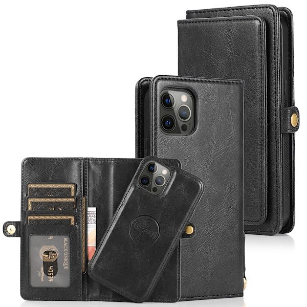 iPhone 12 Pro - 2 i 1 Plånboksfodral Mörkblå