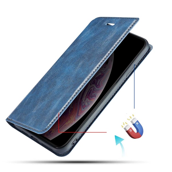 iPhone XR - Gjennomtenkt lommebokdeksel i Pu-Leather Blå