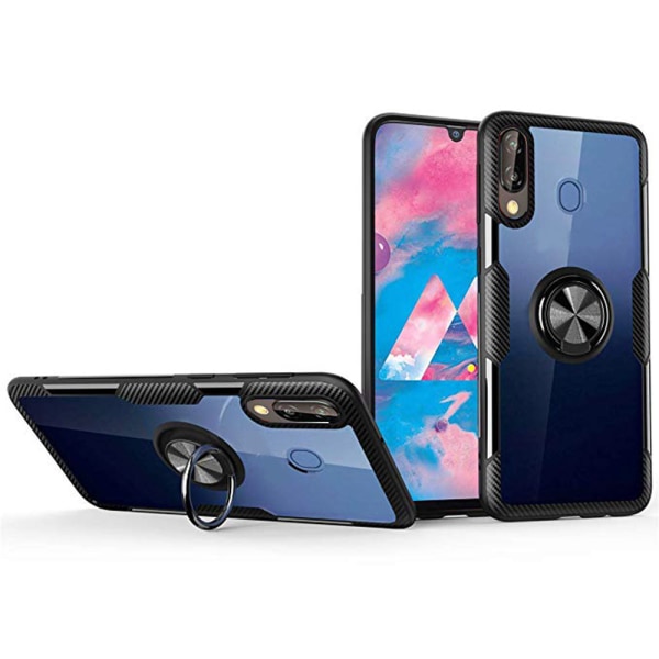 Genomt�nkt Leman Skal med Ringh�llare - Huawei P Smart 2019 Röd Röd