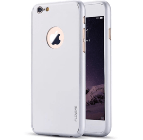 Stilrent Skyddsfodral iPhone 6plus/6Splus (Fram och bak)  SILVER Silver/Grå