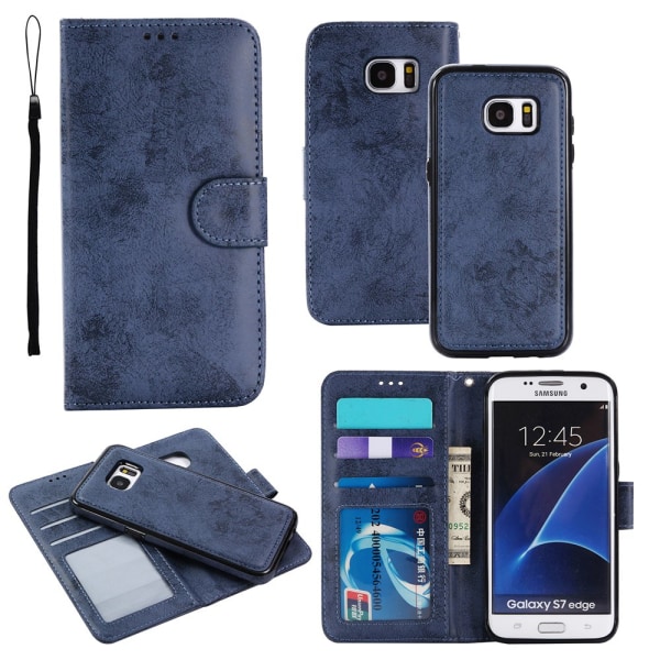 Samsung Galaxy S7 - Silk-Touch-deksel med lommebok og skall Svart 4e51 |  Svart | Fyndiq